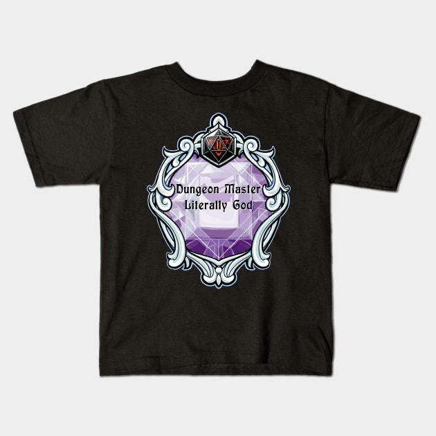 Amulet Dungeon Master Literally God Kids T-Shirt by robertbevan